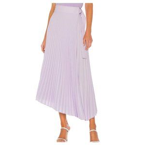 $595 A.L.C Arielle Asymmetrical Hem Pleated Wrap Midi Skirt Sz 6 Lilac